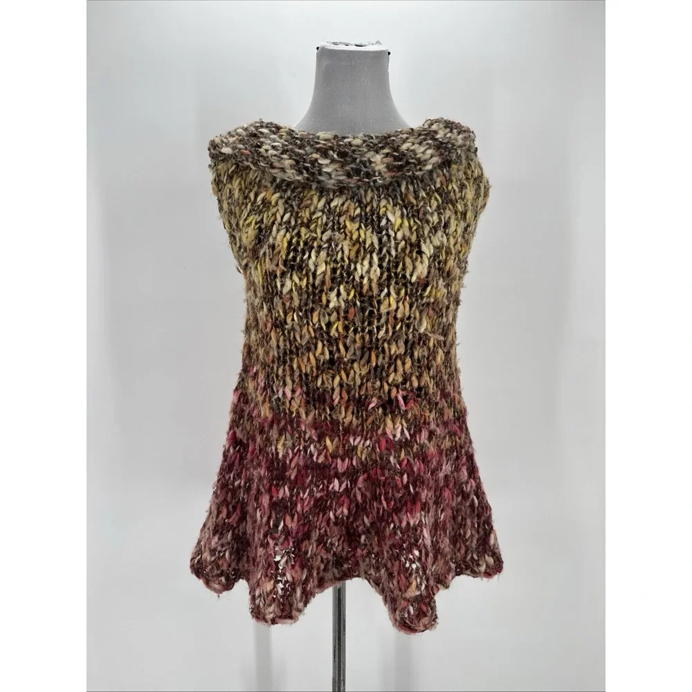 Free People Marled Knit Sleeveless Cowl Neck Tunic‎ Sweater Top SP Boho Cozy